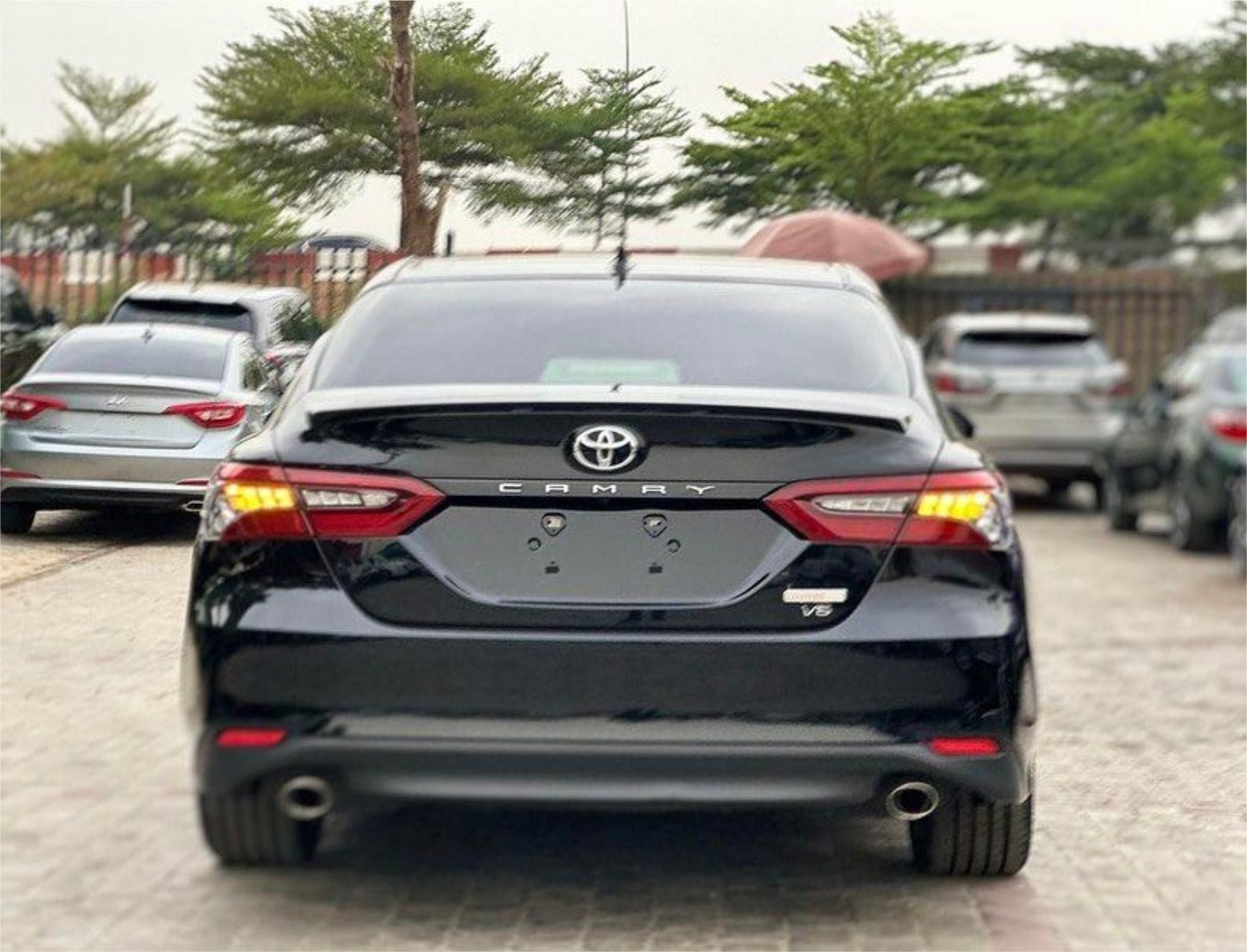 Toyota Camry V6 black, rear view